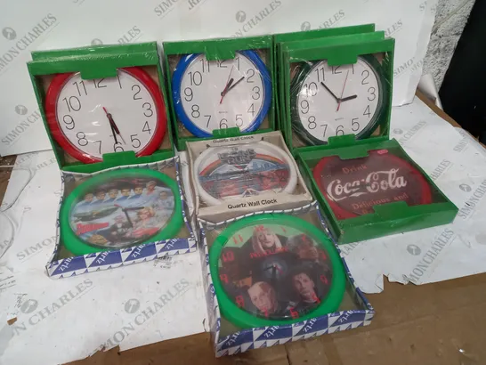 BOX OF APPROX 10 ASSORTED CLOCKS