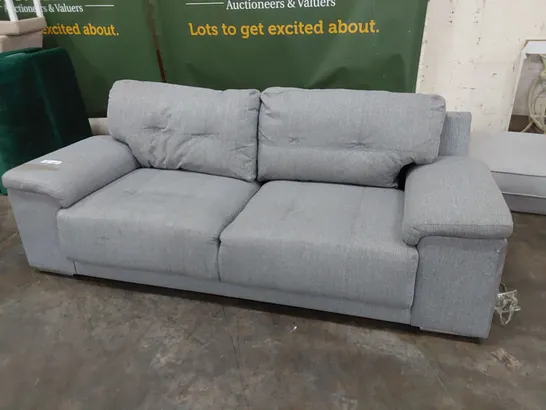 DESIGNER THREE SEATER SOFA GREY FABRIC 