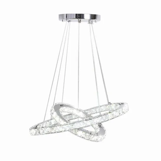 BOXED SIDNEY 2 LIGHT CRYSTAL GEOMETRIC LED PENDANT LIGHT FITTING (1 BOX)