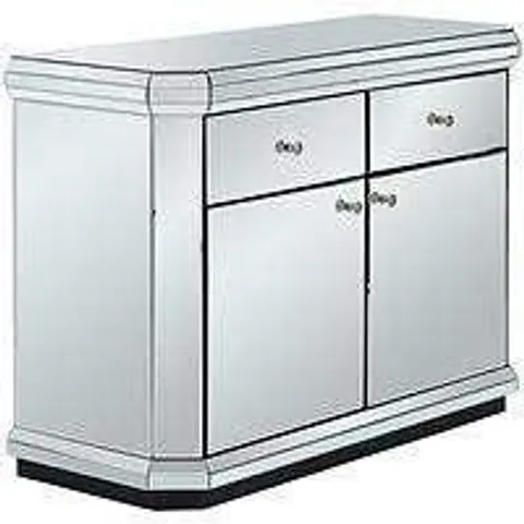 BOXED GRADE 1 PLINTH COMPACT MIRRORED SIDEBOARD (1 BOX)