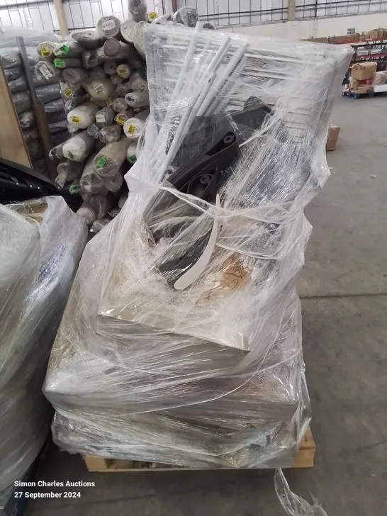 PALLET CONTAINING VARIOUS BOXED FURNITURE PARTS AND OTHER HOUSEHOLD ITEMS ETC.