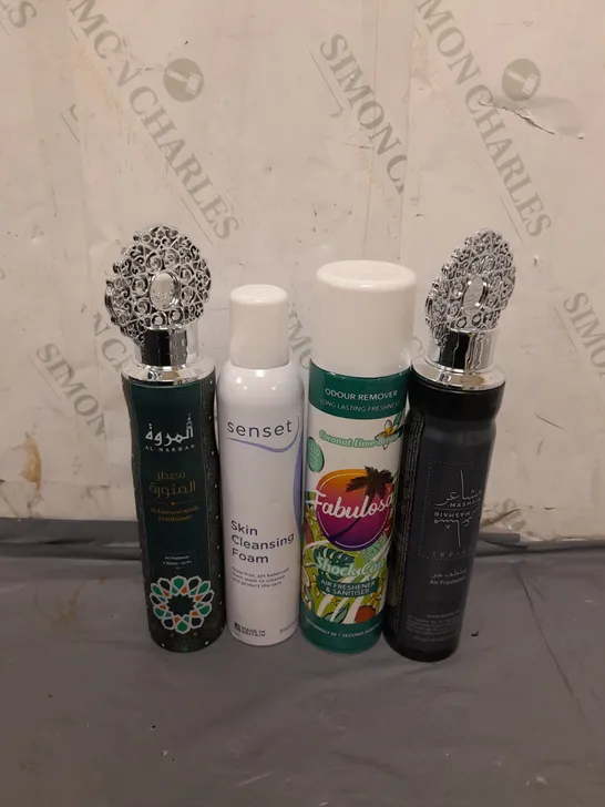 APPROXIMATELY 4 ASSORTED AEROSOL CANS TO INCLUDE FABULOSA, SKIN CLEANSING FOAM AND DEODORANT - COLLECTION ONLY