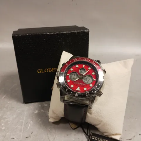 GLOBENFELD MIRAGE RED DIAL WATCH 