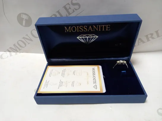 MOISSANITE 9CT GOLD 1CT STONE TRILOGY RING RRP £459