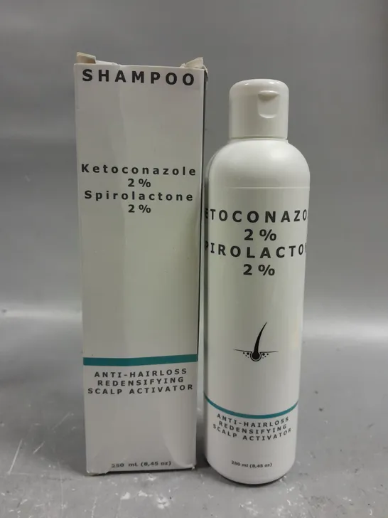 BOXED KETOCONAZOLE 2% & SPIROLACTONE 2% ANTI-HAIRLOSS REDENSIFYING SCALP ACTIVATOR SHAMPOO - 250ML 