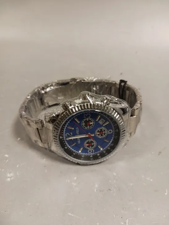 GLOBENFELD EXPEDIENT STEEL BLUE DIAL WATCH 