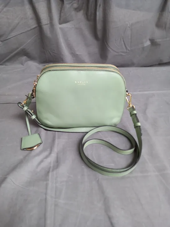 RADLEY LONDON LEATHER CROSSBODY BAG IN SAGE GREEN 