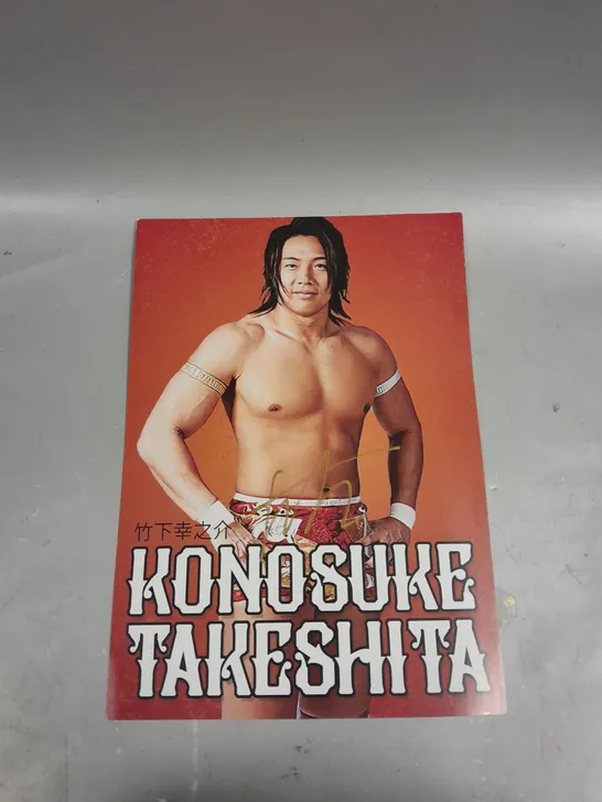 KONOSUKE TAKESHITA PRO WRESTLER SIGNED PRINT