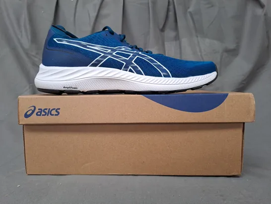 BOXED PAIR OF ASICS GEL-EXCITE 9 SHOES IN BLUE/WHITE UK SIZE 9