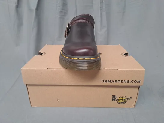 BOXED PAIR OF DR MARTENS LAKETEN SHOES IN DEEP CHERRY UK SIZE 5