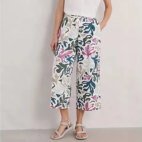 SEASALT CORNWALL PEACEFUL HAVEN CULOTTES- CHALK MULTI SIZE 14