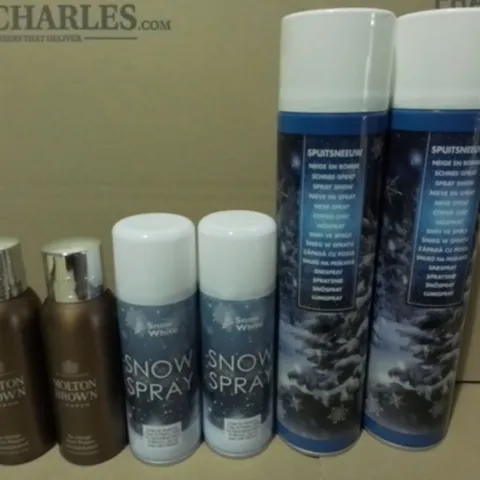 LOT OF 16 ASSORTED AEROSOLS TO INCLUDE SNOW SPRAY AND MOLTON BROWN DEODORANT / COLLECTION ONLY