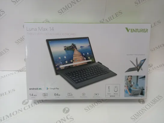 BRAND NEW BOXED VENTURER LUNA MAX 14 64GB 14" HD TABLET KEYBOARD ANDROID 10 BLUETOOTH 3GB RAM