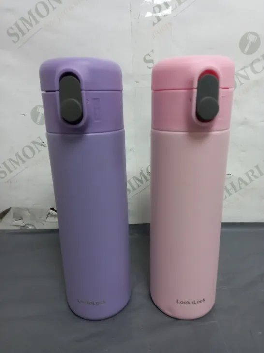 BOXED LOCK&LOCK X2 METAL INSULATED BOTTLES IN PINK AND PURPLE