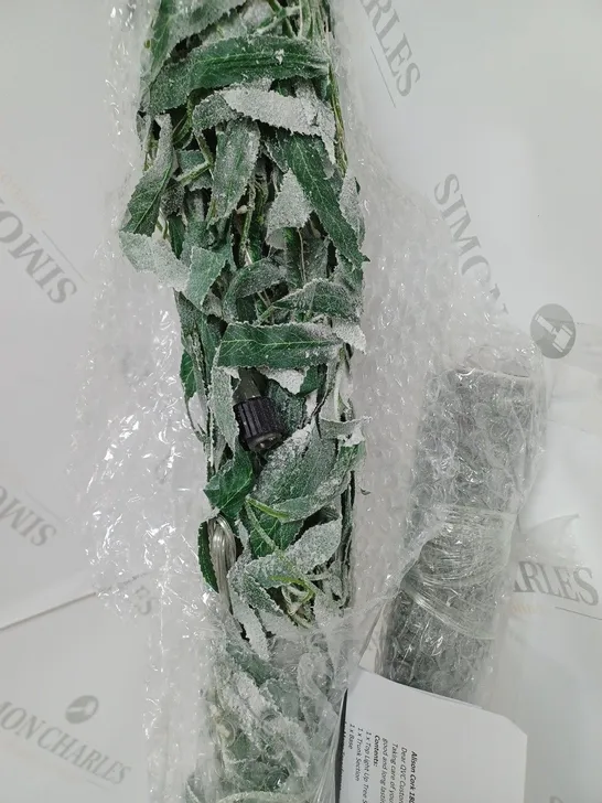 BOXED ALISON CORK 180CM PRE-LIT GREEN LEAF DETAIL INDOOR WILLOW TREE [COLLECTION ONLY]