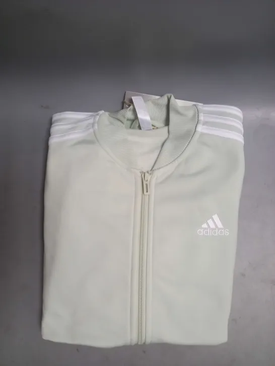 ADIDAS 3 STRIPE TRACKSUIT ZIP UP JACKET PALE GREEN SIZE 10