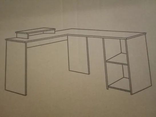 PALLET OF APPROXIMATELY 18 BOXED L-SHAPED COMPUTER DESKS 