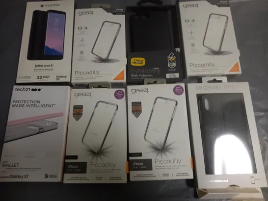 LOT OF APPROXIMATELY 20 ASSORTED MOBILE PHONE CASES TO INCLUDE GEAR4, MOPHIE AND APPLE