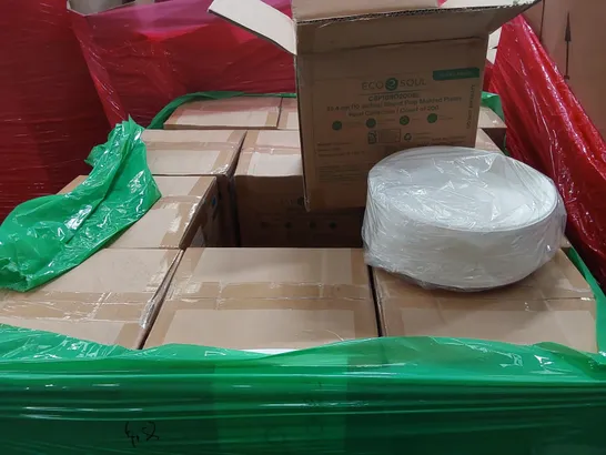 PALLET OF APPROXIMATELY 48 BOXES OF 200x 25.4CM (10") ROUND PULP MOLDED PLATES 