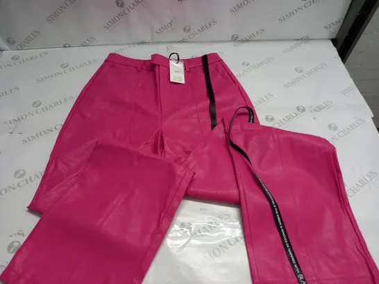 SLA PINK PAIGE FAUX LEATHER TROUSERS - M