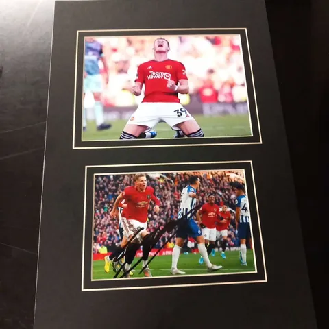 MOUNTED SCOTT MCTOMINAY SIGNED TWO PHOTO COLLAGE