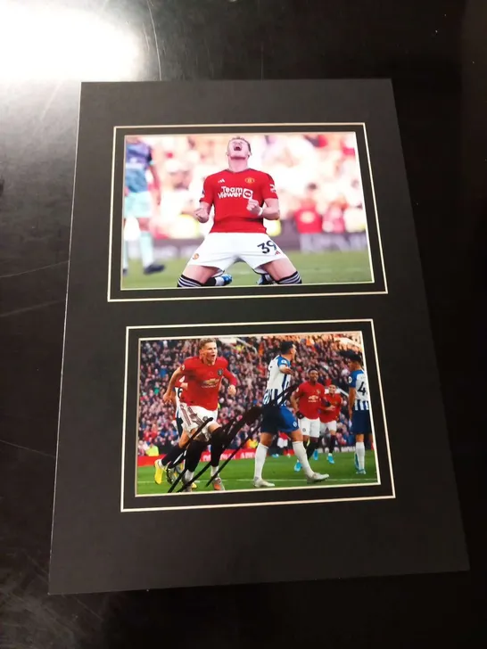 MOUNTED SCOTT MCTOMINAY SIGNED TWO PHOTO COLLAGE