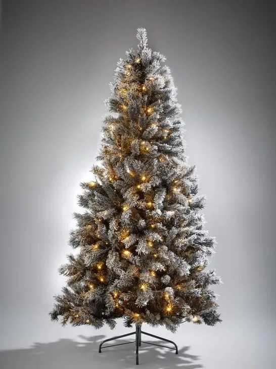 BOXED 6FT BLACK FOREST FLOCKED PRE LIT CHRISTMAS TREE - COLLECTION ONLY RRP £159.99