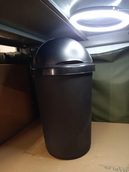 BLACK PLASTIC KITCHEN BIN 