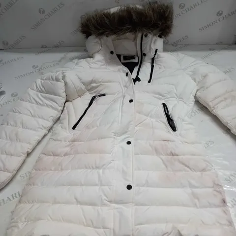 SUPERDRY WHITE WOMANS OVERSIZE COAT - UK 10