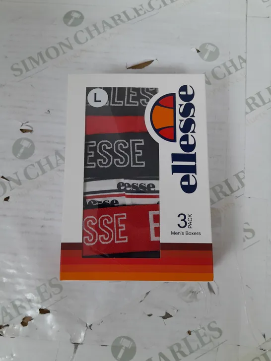 BOXED ELLESSE 3 PACK OF MENS BOXERS -  LARGE