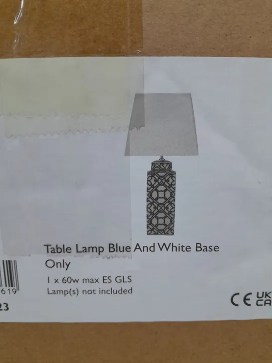 BOXED MYSTIC FLOOR LAMPS BLUE AND WHITE BASE ONLY