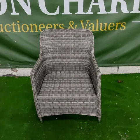 DESIGNER GREY RATTAN GARDEN/PATIO CHAIR