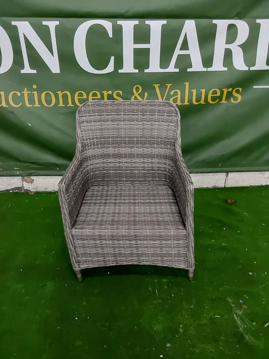 DESIGNER GREY RATTAN GARDEN/PATIO CHAIR