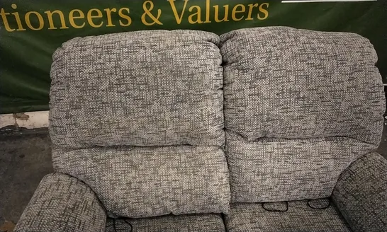 QUALITY BRITISH DESIGNED & MANUFACTURED G PLAN GREY PATTERNED FABRIC ELECTRIC RECLINING 2 SEATER SOFA