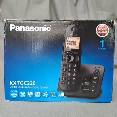 BOX OF APPROXIMATELY 20 X PANASONIC KX-TGC220 DIGITAL CORDLESS ANSWERING SYSTEM - COLLECTION ONLY