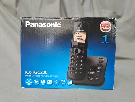 BOX OF APPROXIMATELY 20 X PANASONIC KX-TGC220 DIGITAL CORDLESS ANSWERING SYSTEM - COLLECTION ONLY