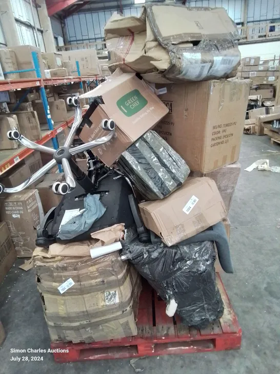 PALLET CONTAINING VARIOUS FURNITURE PARTS AND INCOMPLETE CHAIR SETS ETC.