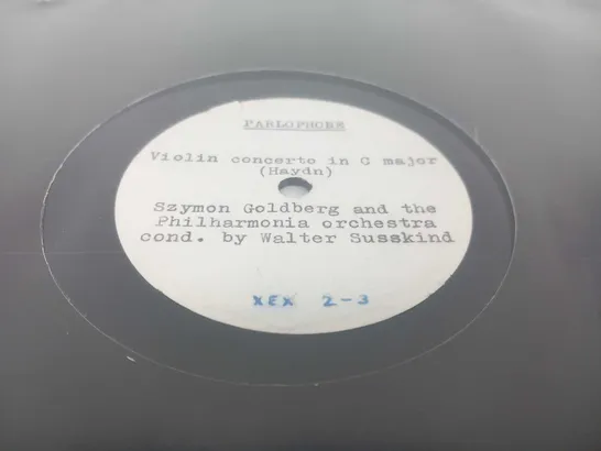 VERY RARE PARLOPHONE CLASSICAL DEMOSTRATION VINYL RECORD. SZYMON GOLDBERG.