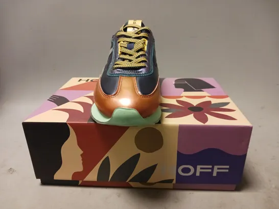 BOXED PAIR OF HOFF TRAINERS IN METALLIC MULTICOLOUR UK SIZE 7