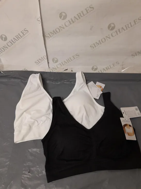 JOCKEY PACK OF 2 MODERN MICRO SEAMFREE BRAS BLACK AND WHITE SIZE XL