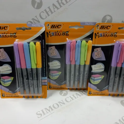 LOT OF 20 BIC MARKING PASTEL FINE TIP PERMANENT PENS (PACK OF 5)