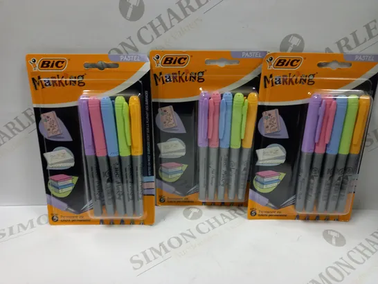 LOT OF 20 BIC MARKING PASTEL FINE TIP PERMANENT PENS (PACK OF 5)