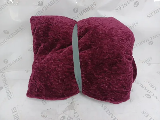 COZEE HOME LUXURY TEDDY FLEECE THROW WITH VELVETSOFT - WINE