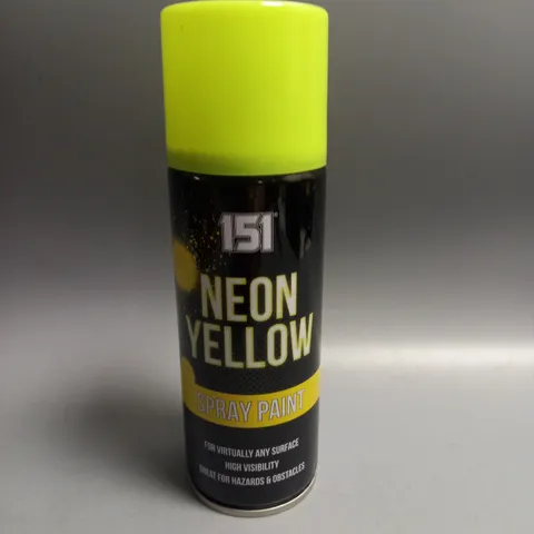 BOXED LOT OF 12 151 NEON YELLOW SPRAY PAINT 200ML