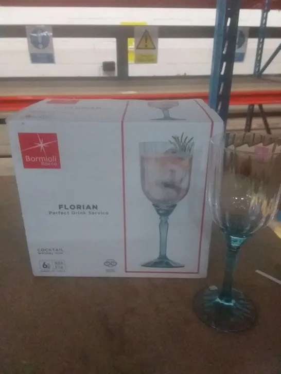 BOXED FLORIAN COCKTAIL GLASSES X6