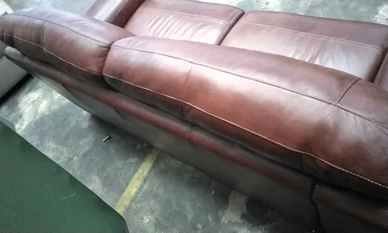 QUALITY ITALIAN DESIGNER PRATO LARGE SOFA IN RED LEATHER