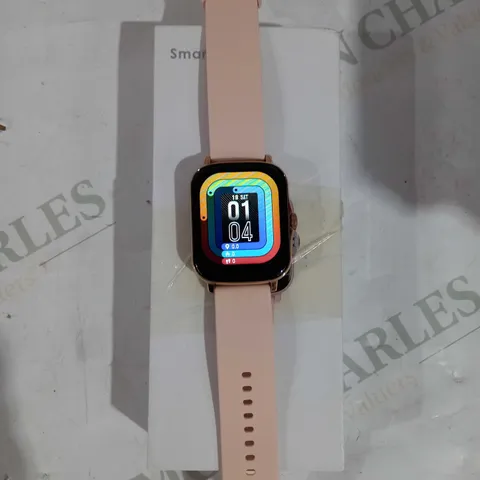 BOXED DESIGNER PINK STRAPPED SMART WATCH - MODEL UNSPECIFIED 