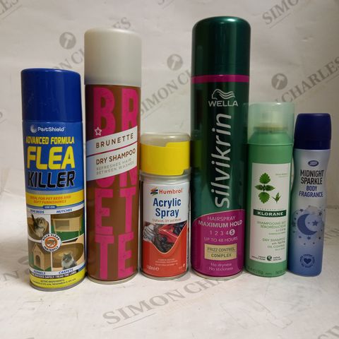 LOT OF APPROXIMATELY 20 ASSORTED AEROSOLS, TO INCLUDE HAIRSPRAY, FLEA KILLER, ETC - COLLECTION ONLY