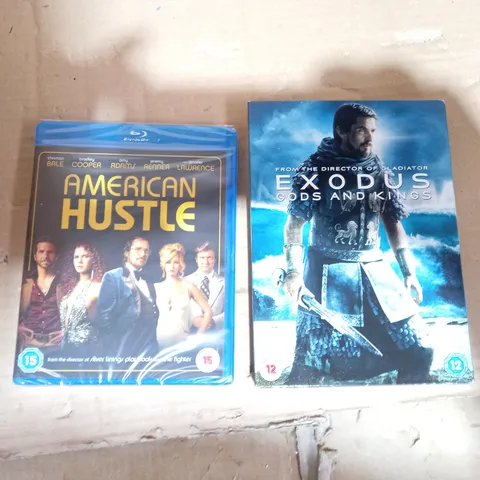 LOT OF APPROX 40 FILMS TO INCLUDE 36 'EXODUS GODS AND KINGS' DVDS AND 4 'AMERICAN HUSTLE' BLU-RAYS