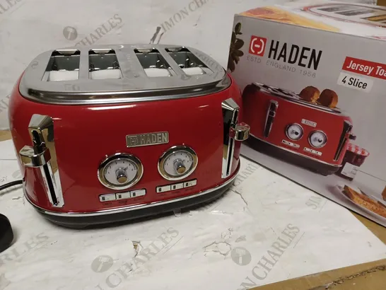 HADEN JERSEY RED TOASTER 4 SLICE – ELECTRIC STAINLESS STEEL TOASTER